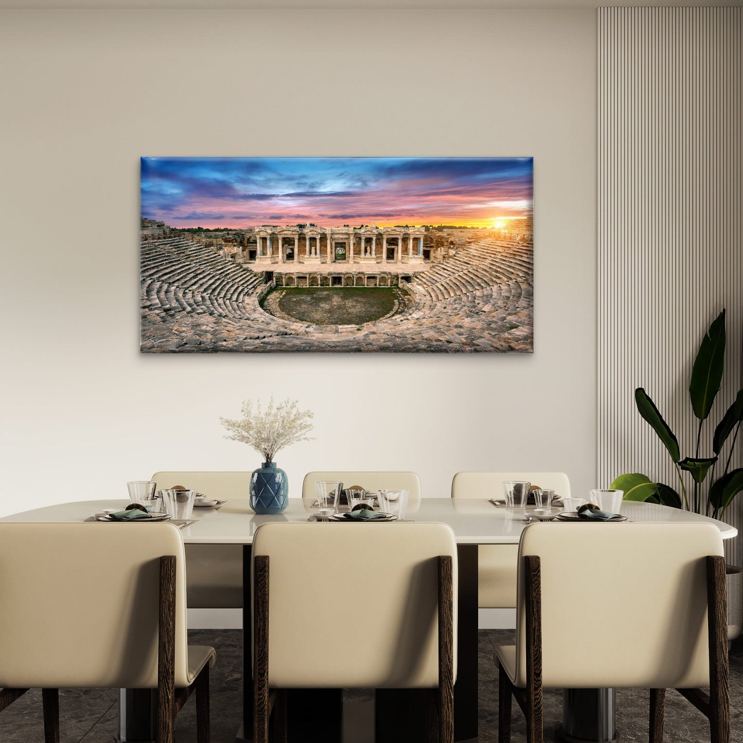 Amphitheater Ancient City Wall Art Canvas Office Home Room Framed 120x60cm