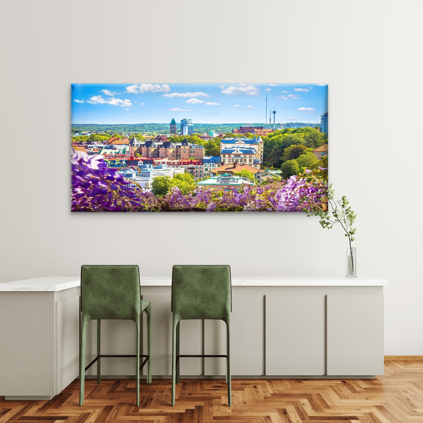 Sweden City Skyline Wall Art Canvas Office Home Room Framed 120x60cm