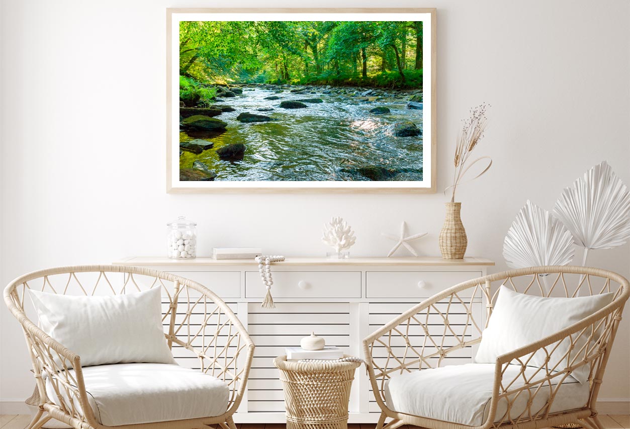 Along The River Barle in Tarr Steps Woodland Home Decor Premium Quality Poster Print Choose Your Sizes