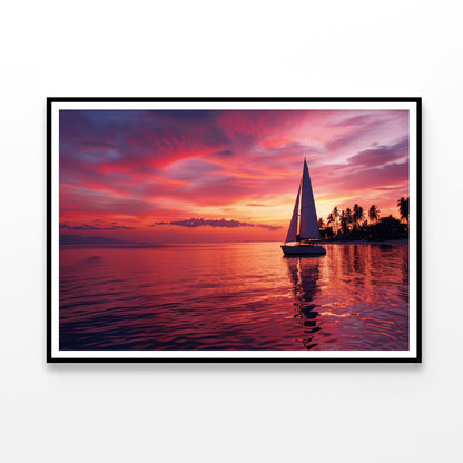 Sailboat on the Water & Sunrise Home Decor Premium Quality Poster Print Choose Your Sizes - Bella Home Decor