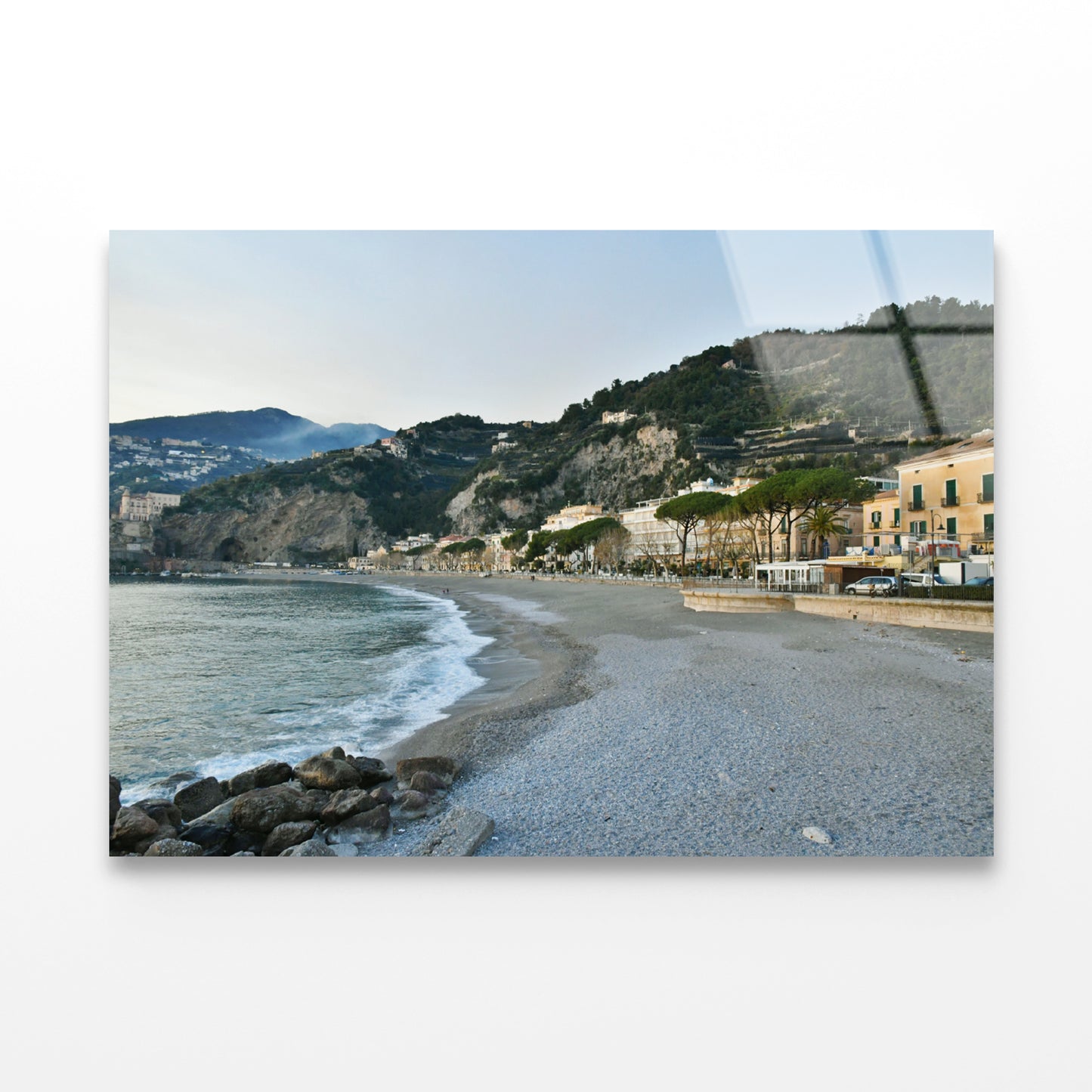 Green Mountains of Amalfi Coast Acrylic Glass Print Tempered Glass Wall Art 100% Made in Australia Ready to Hang - Bella Home Decor