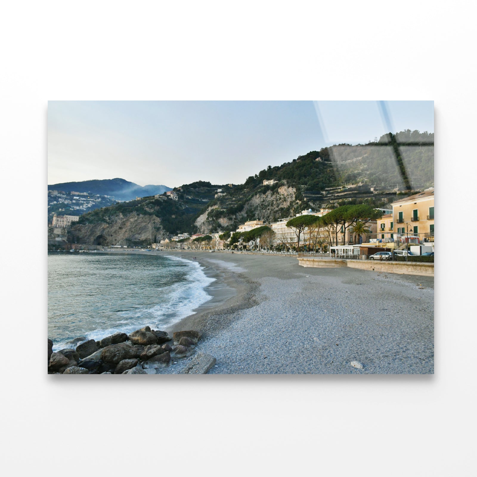 Green Mountains of Amalfi Coast Acrylic Glass Print Tempered Glass Wall Art 100% Made in Australia Ready to Hang - Bella Home Decor