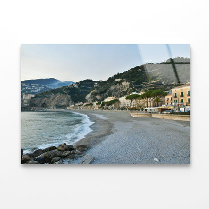 Green Mountains of Amalfi Coast Acrylic Glass Print Tempered Glass Wall Art 100% Made in Australia Ready to Hang - Bella Home Decor