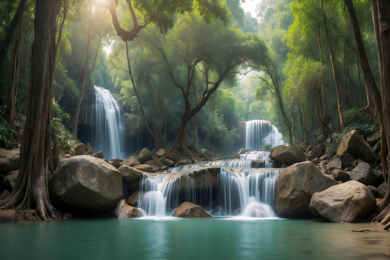 Waterfall in a Forest Print 100% Australian Made - Bella Home Decor