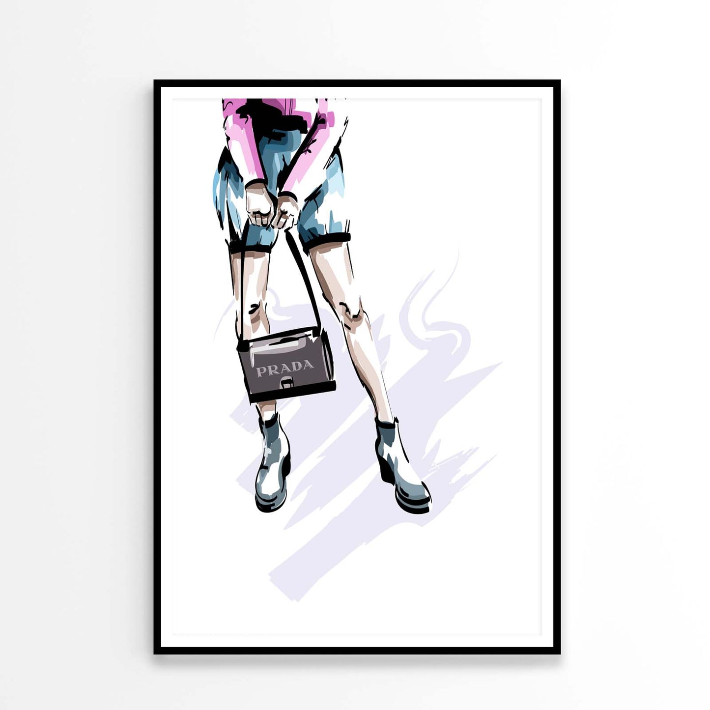 Blue Shaded Shoes with Elegant Bag Design Home Decor Premium Quality Poster Print Choose Your Sizes