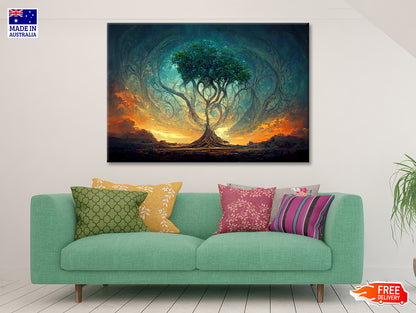 Life of Tree with Colorful Sky Print 100% Australian Made - Bella Home Decor