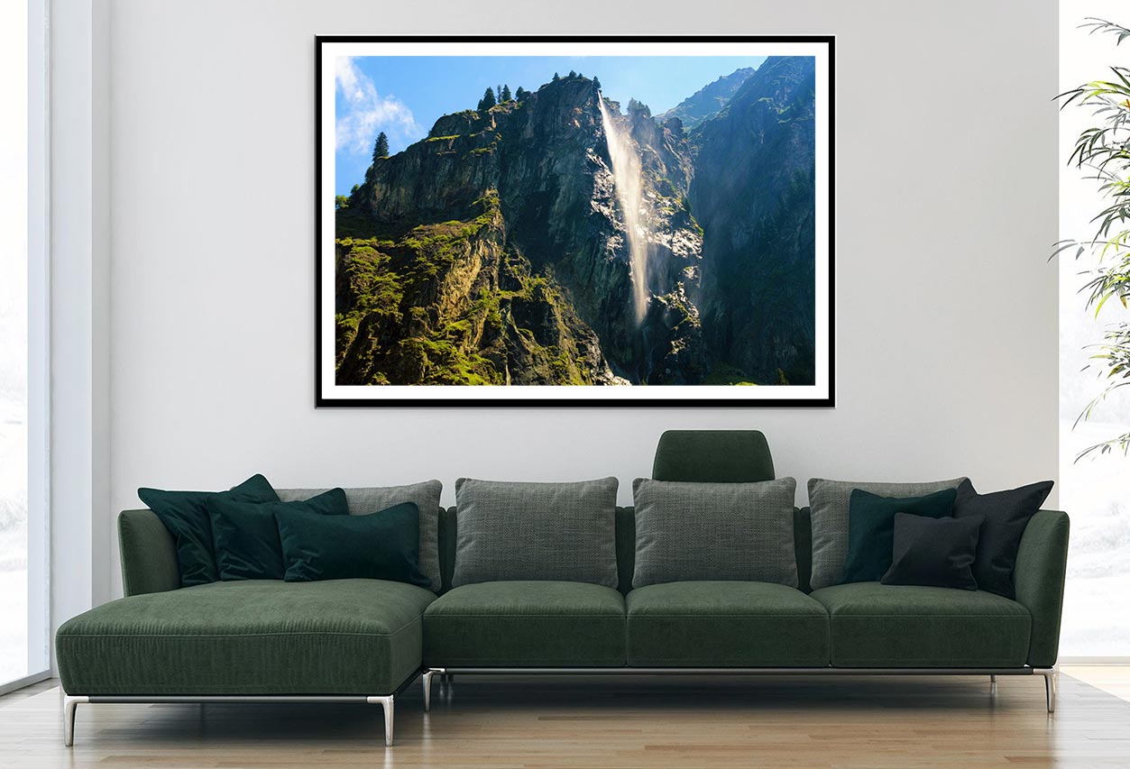 Waterfall In Mauvoisin Valley Home Decor Premium Quality Poster Print Choose Your Sizes