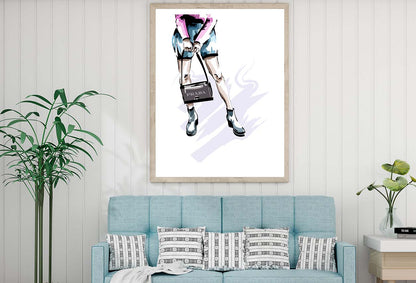 Blue Shaded Shoes with Elegant Bag Design Home Decor Premium Quality Poster Print Choose Your Sizes