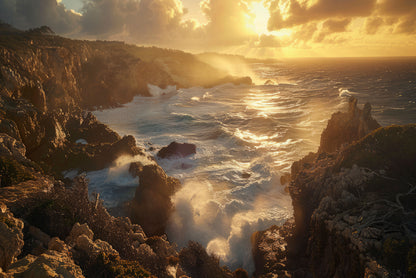 Rocky Coastline, Clouds & Mountains Home Decor Premium Quality Poster Print Choose Your Sizes - Bella Home Decor