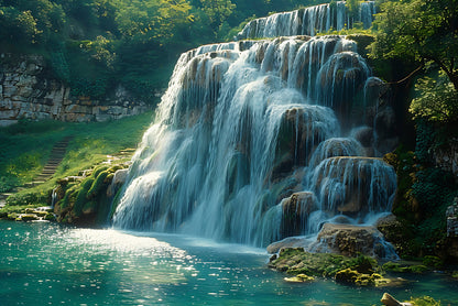 Waterfall in Plitvice National Park View Home Decor Premium Quality Poster Print Choose Your Sizes