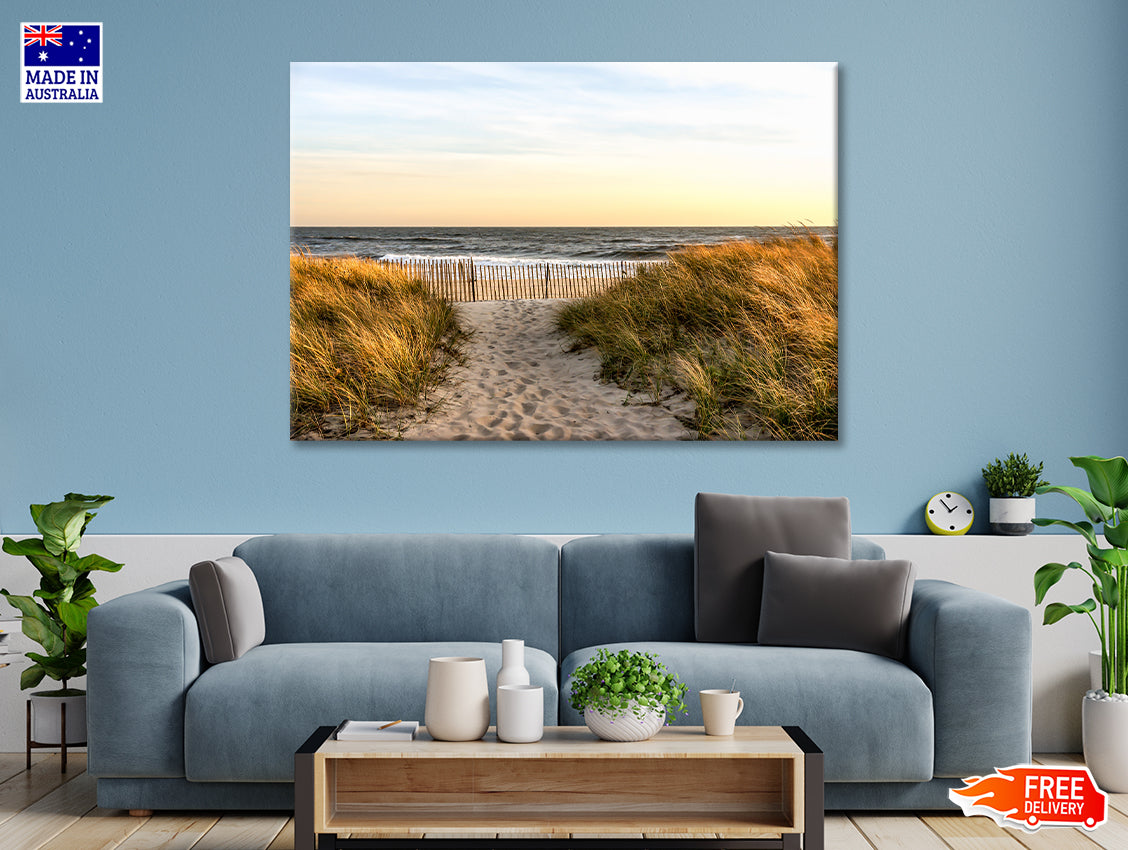 Shore of Hampton Beach New York Print 100% Australian Made - Bella Home Decor