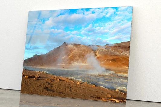Hverir in Iceland Acrylic Glass Print Tempered Glass Wall Art 100% Made in Australia Ready to Hang
