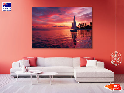 Sailboat on the Water & Sunrise Print 100% Australian Made - Bella Home Decor