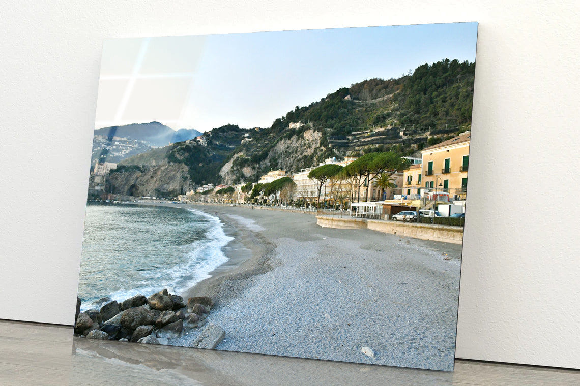 Green Mountains of Amalfi Coast Acrylic Glass Print Tempered Glass Wall Art 100% Made in Australia Ready to Hang - Bella Home Decor