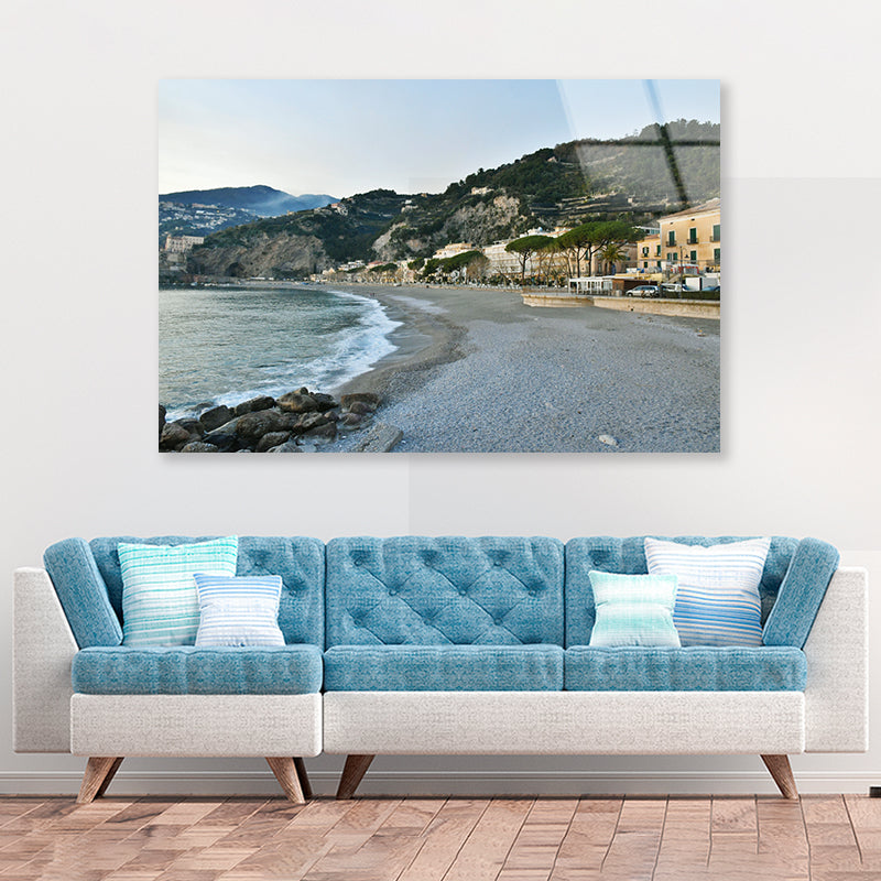 Green Mountains of Amalfi Coast Acrylic Glass Print Tempered Glass Wall Art 100% Made in Australia Ready to Hang - Bella Home Decor