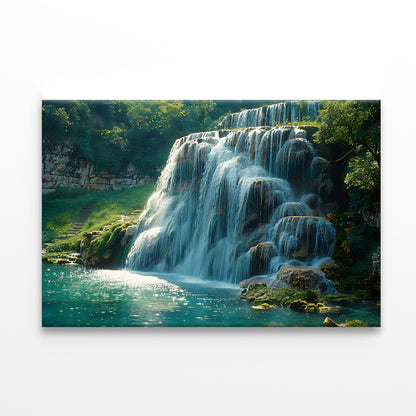 Waterfall in Plitvice National Park View Print 100% Australian Made - Bella Home Decor