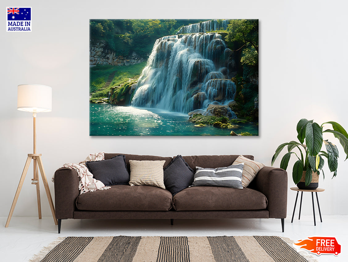 Waterfall in Plitvice National Park View Print 100% Australian Made - Bella Home Decor