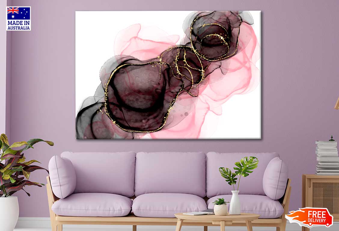 Black And Pink Hand Painted Background Print 100% Australian Made