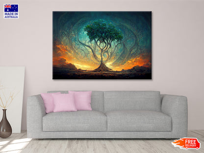 Life of Tree with Colorful Sky Print 100% Australian Made - Bella Home Decor