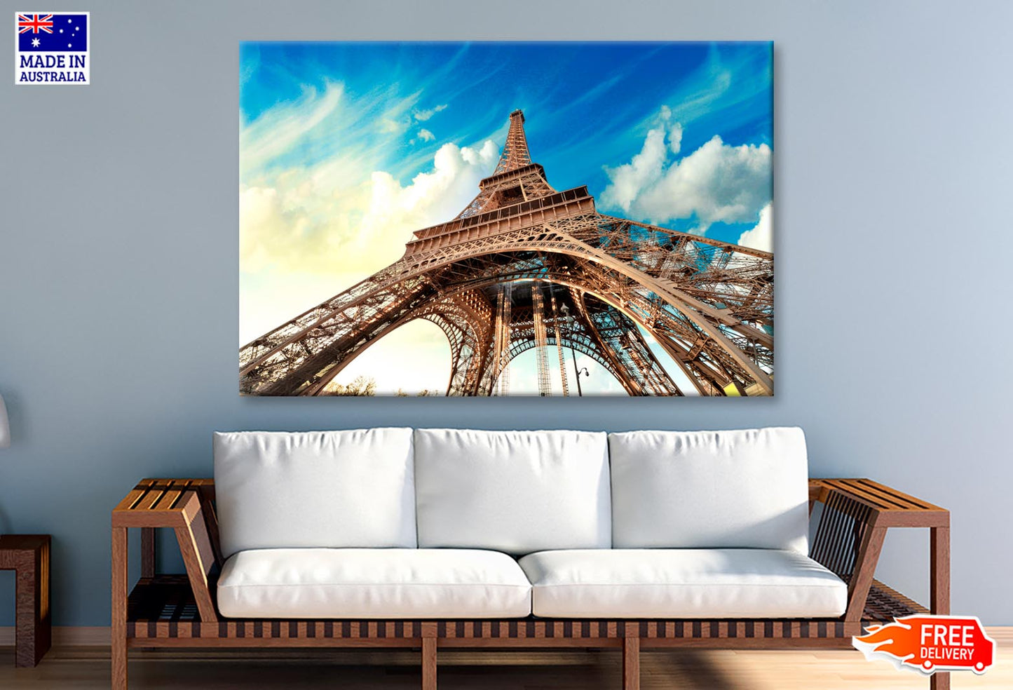 Beautiful View of Eiffel Tower with Sky Sunset Paris Wall Art Decor 100% Australian Made