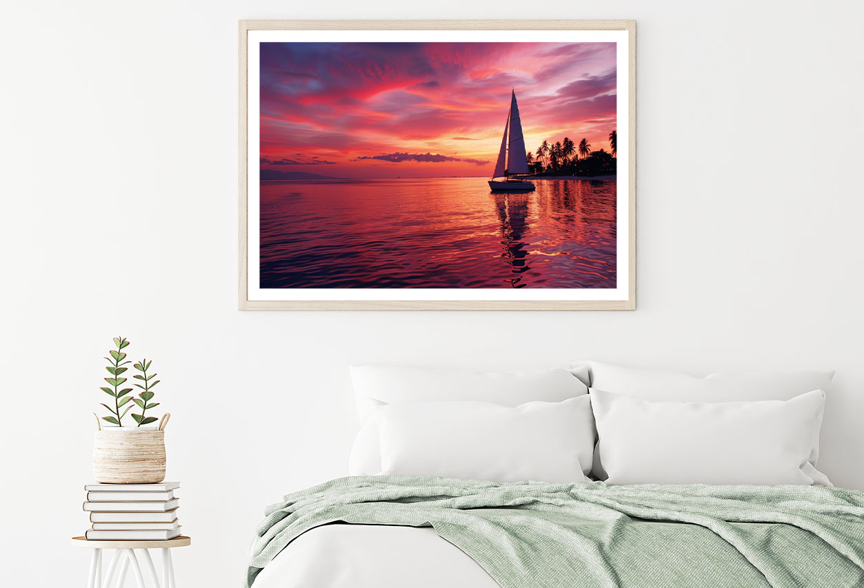 Sailboat on the Water & Sunrise Home Decor Premium Quality Poster Print Choose Your Sizes - Bella Home Decor