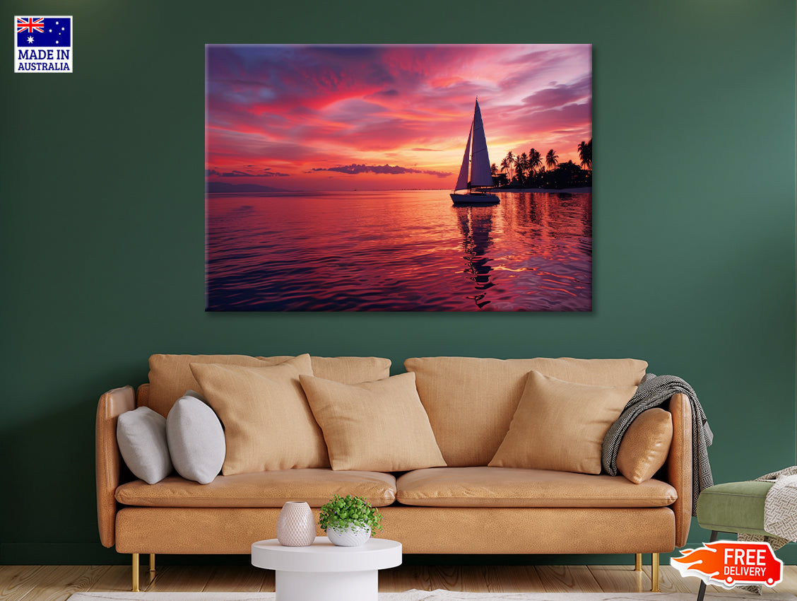 Sailboat on the Water & Sunrise Print 100% Australian Made - Bella Home Decor