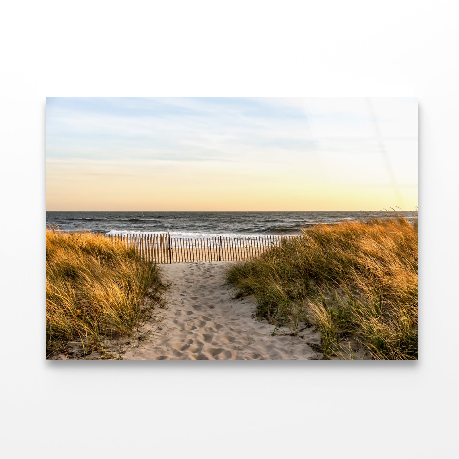 Shore of Hampton Beach New York Acrylic Glass Print Tempered Glass Wall Art 100% Made in Australia Ready to Hang - Bella Home Decor
