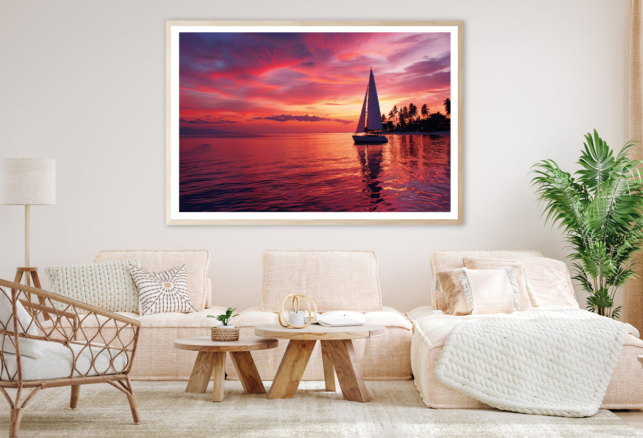 Sailboat on the Water & Sunrise Home Decor Premium Quality Poster Print Choose Your Sizes - Bella Home Decor
