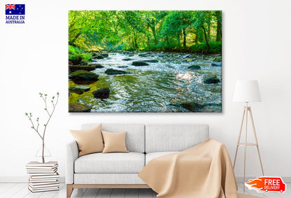 Along The River Barle in Tarr Steps Woodland Wall Art Decor 100% Australian Made - Bella Home Decor