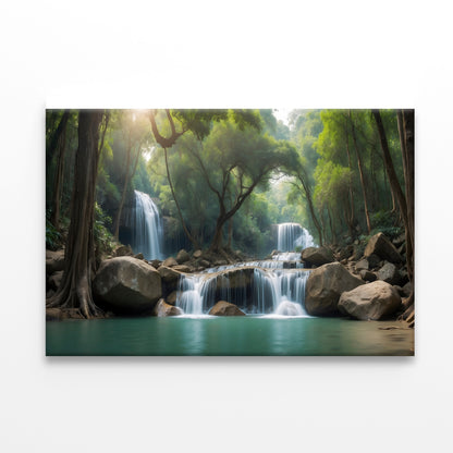 Waterfall in a Forest Print 100% Australian Made - Bella Home Decor