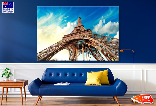 Beautiful View of Eiffel Tower with Sky Sunset Paris Wall Art Decor 100% Australian Made