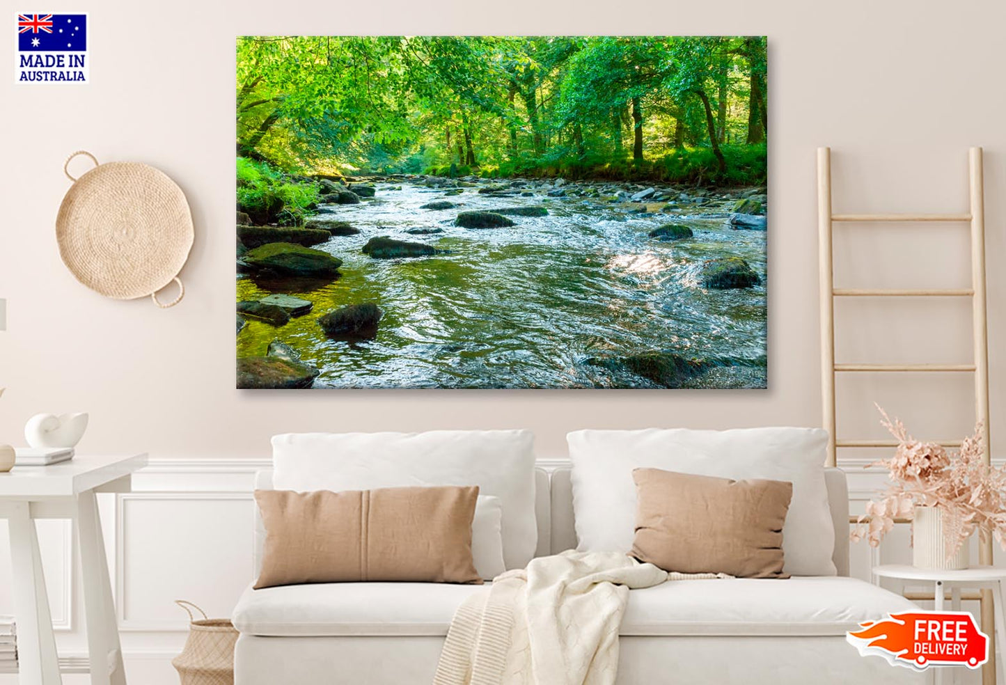 Along The River Barle in Tarr Steps Woodland Wall Art Decor 100% Australian Made - Bella Home Decor