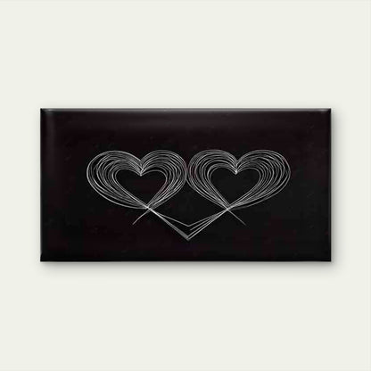Double Heart Line Wall Art Canvas Office Home Room Framed 120x60cm