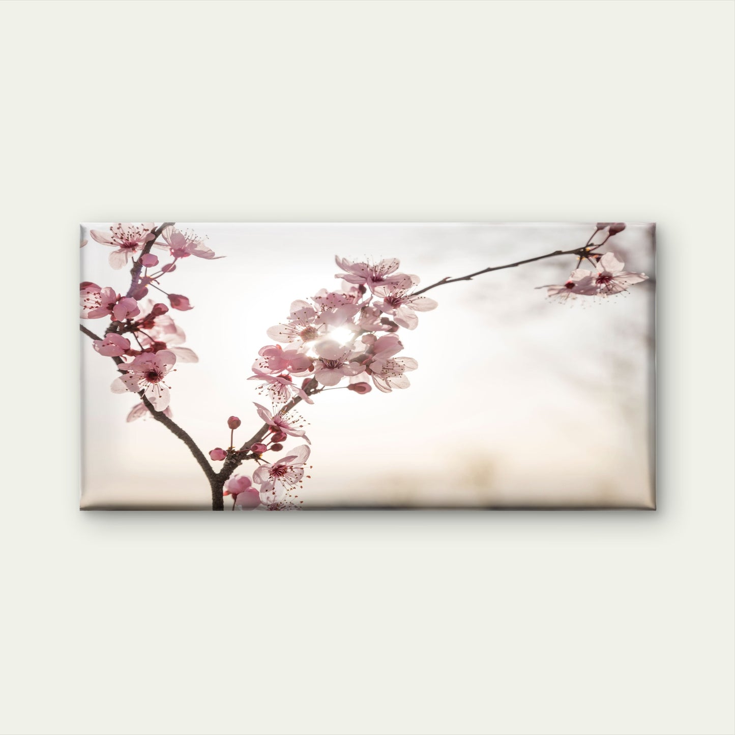 Beautiful Flowers With Sun Background Wall Art Canvas Office Home Room Framed 120x60cm