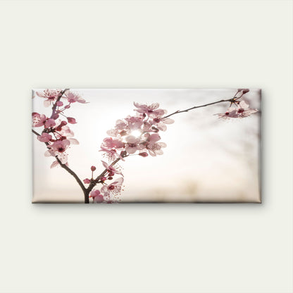 Beautiful Flowers With Sun Background Wall Art Canvas Office Home Room Framed 120x60cm