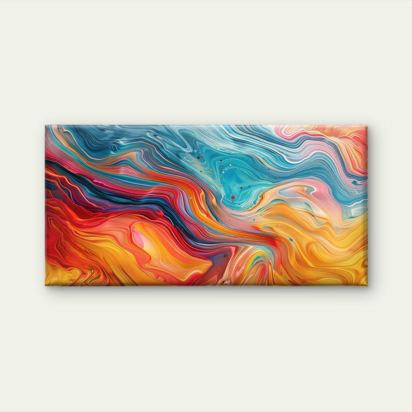 Vibrant Fluid Abstract Motion Wall Art Canvas Office Home Room Framed 120x60cm