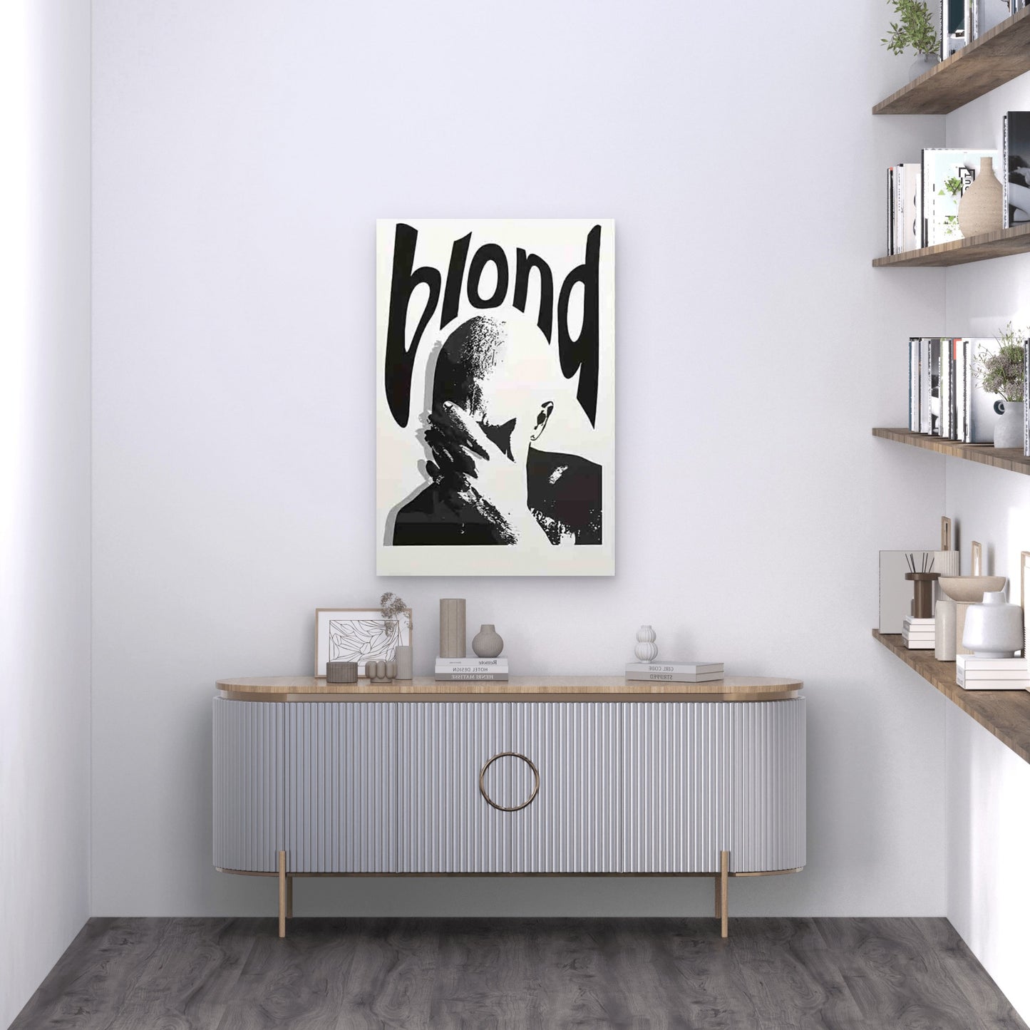 Blond TEXT 60x90cm Metal Print Ready to Hang