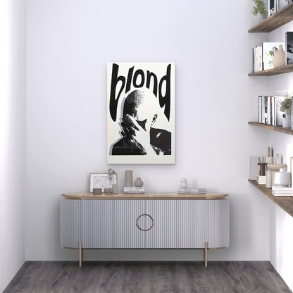 Blond TEXT 60x90cm Metal Print Ready to Hang