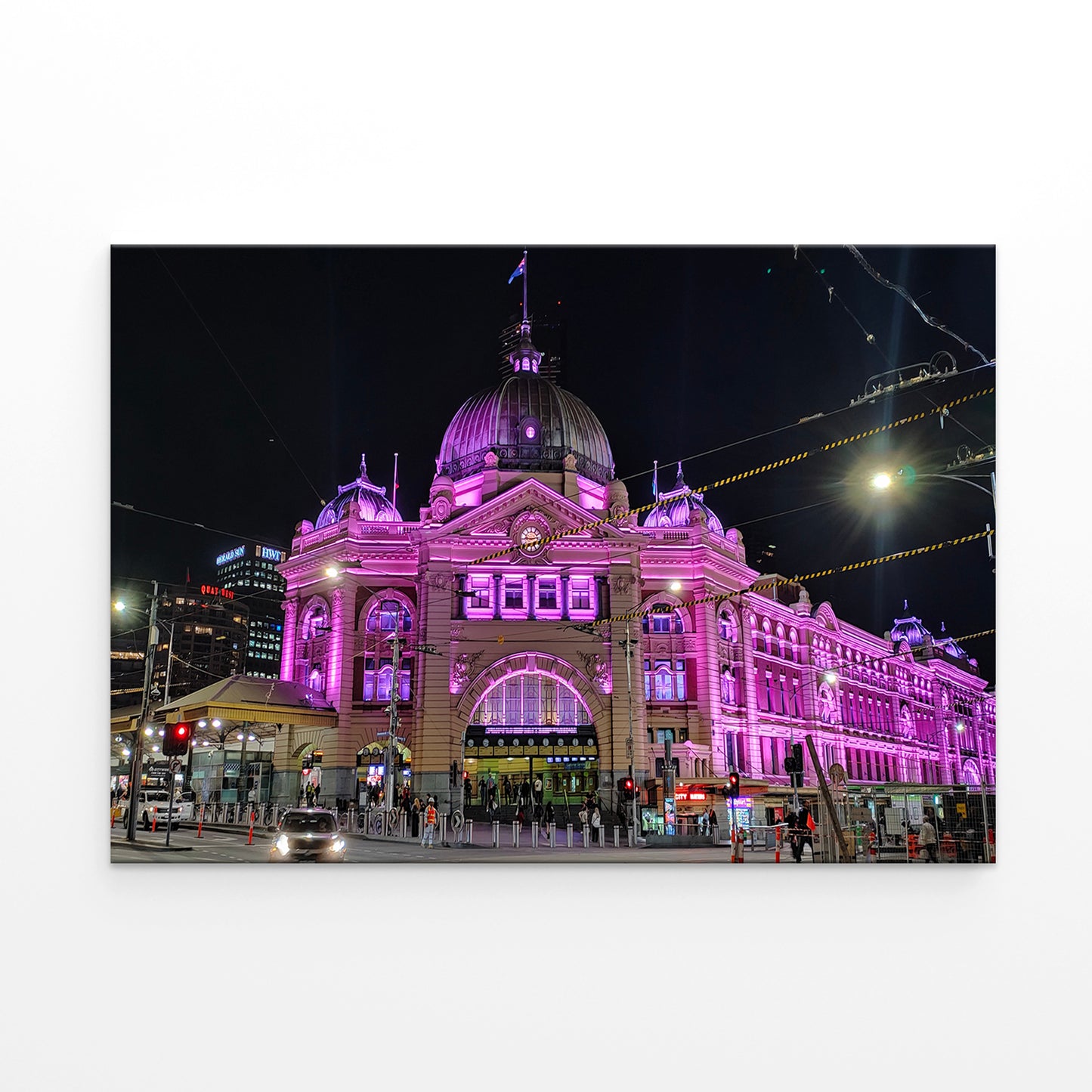 Flinders Street Station Melbourne Night Lights Wall Art Decor 100% Australian Made