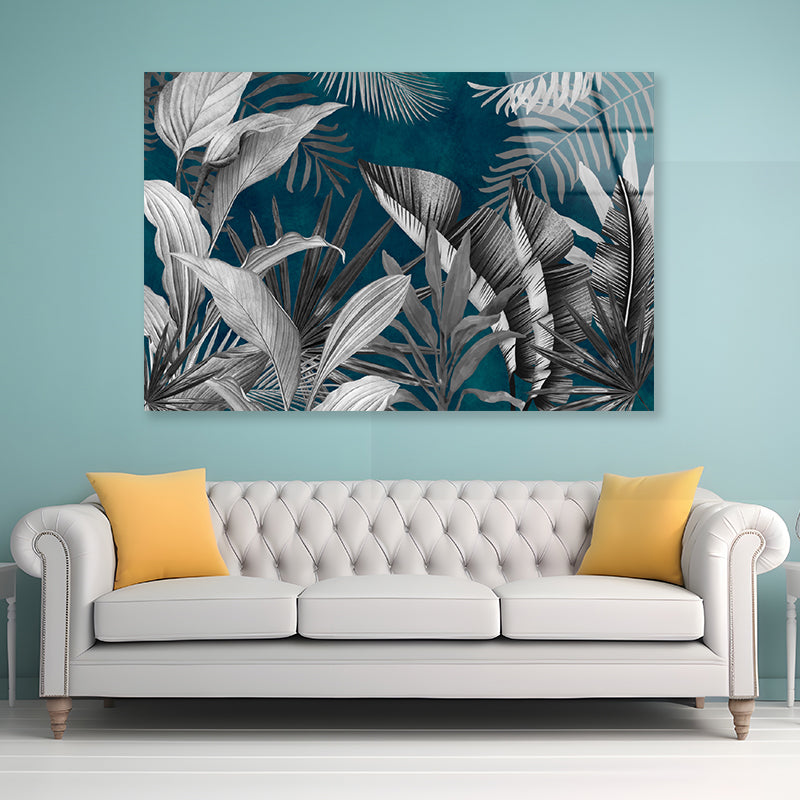 Tropical Leaves Style Acrylic Glass Print Tempered Glass Wall Art 100% Made in Australia Ready to Hang - Bella Home Decor