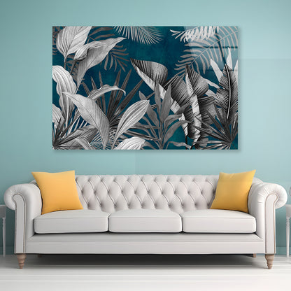 Tropical Leaves Style Acrylic Glass Print Tempered Glass Wall Art 100% Made in Australia Ready to Hang - Bella Home Decor