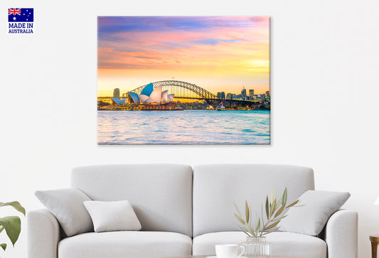 Sydney Downtown Skyline Twilight View Wall Art Decor 100% Australian Made - Bella Home Decor