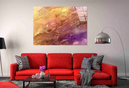 Opulent Purple Gilded Tempered Glass Printing Wall Art Australian Made Quality - Bella Home Decor