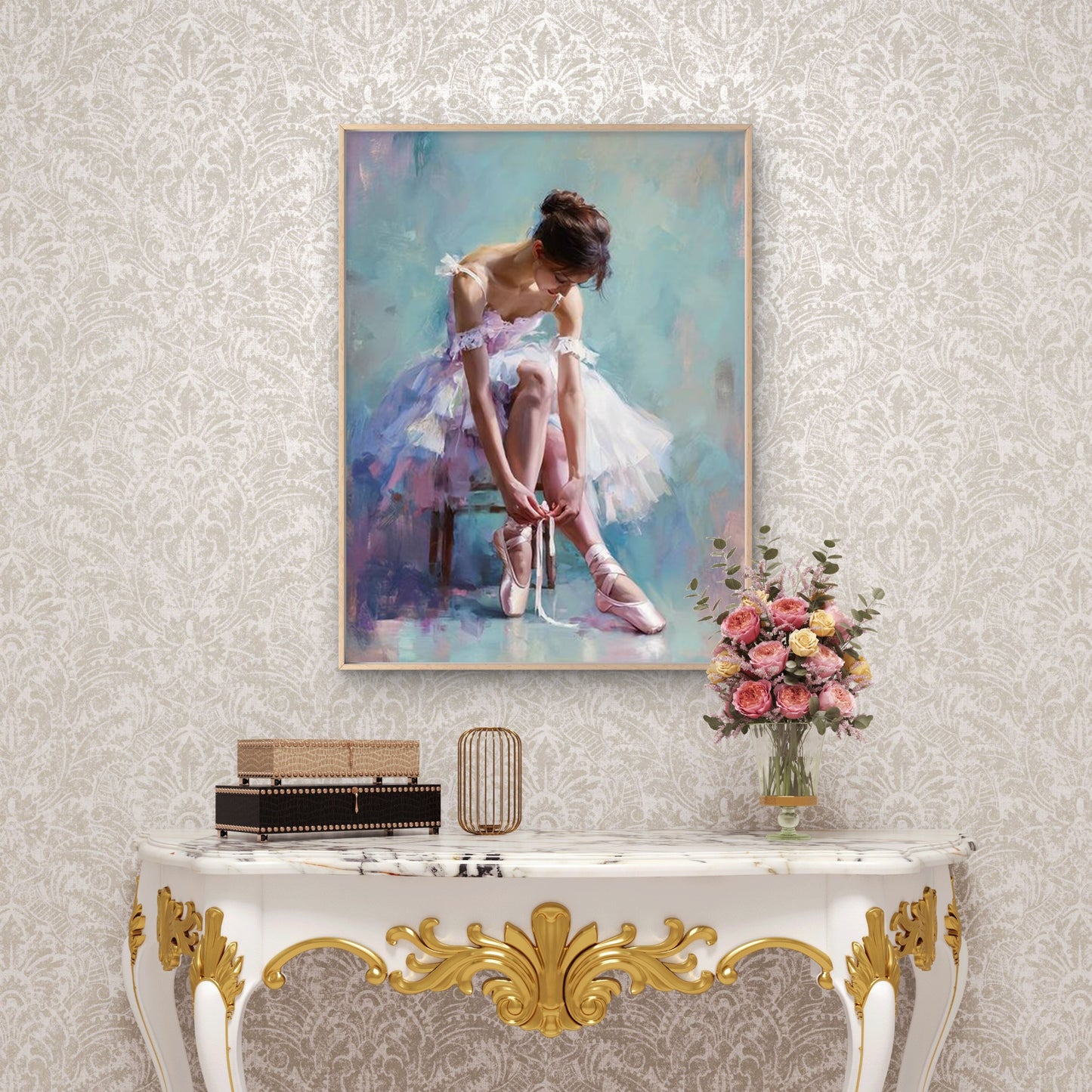 Ballerina with Soft Pink Shoes Fashion Home Decor Premium Quality Poster Print Choose Your Sizes - Bella Home Decor