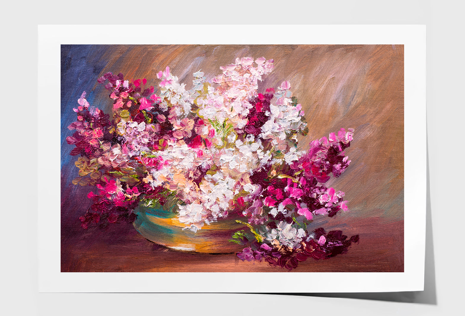 Bouquet Of Lilac & Colorful Still Life Oil Painting Wall Art Limited Edition High Quality Print Unframed Roll Canvas None