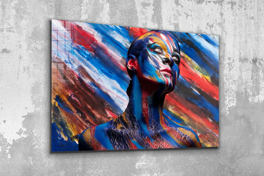 Abstract Painted Woman UV Direct Aluminum Print Australian Made Quality