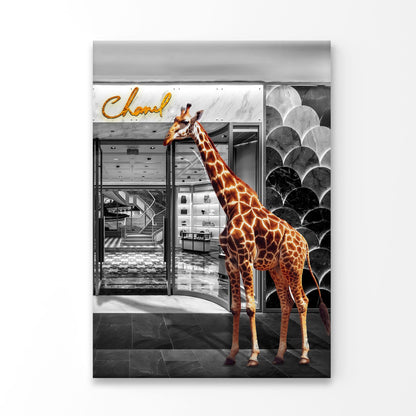 Store With Giraffe 3D Design Acrylic Glass Print Tempered Glass Wall Art 100% Made in Australia Ready to Hang