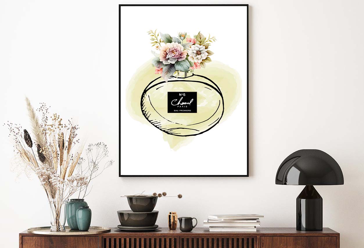 Green Colored Elegant Fashion Perfume Design Home Decor Premium Quality Poster Print Choose Your Sizes