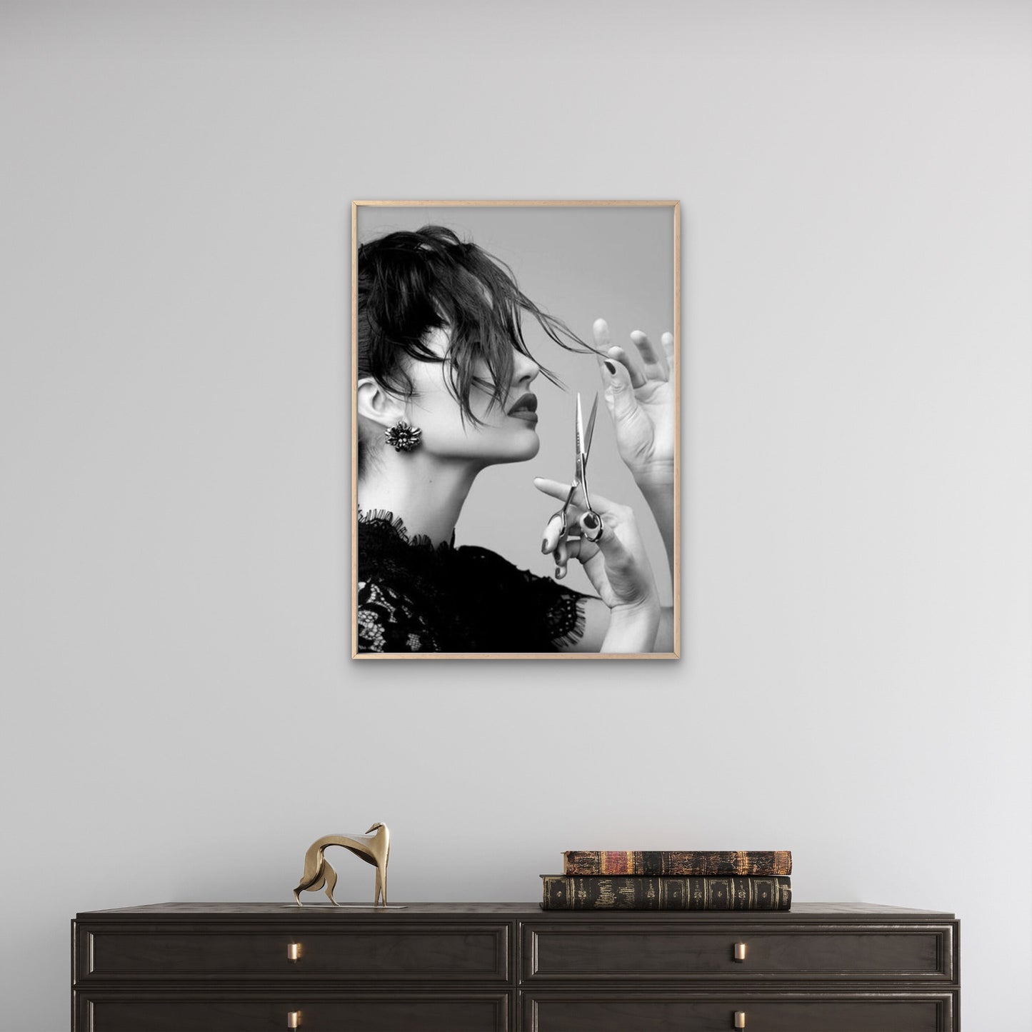 Black and White Hairstyle Cutting Fashion Home Decor Premium Quality Poster Print Choose Your Sizes - Bella Home Decor