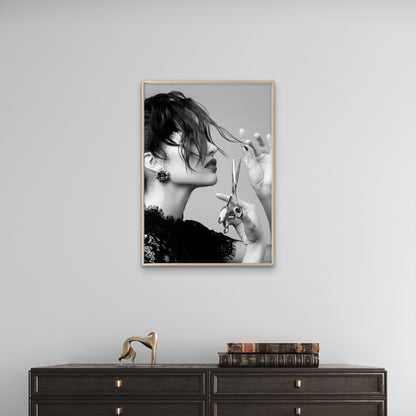 Black and White Hairstyle Cutting Fashion Home Decor Premium Quality Poster Print Choose Your Sizes - Bella Home Decor